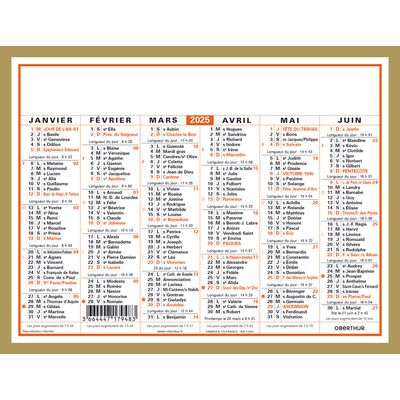 3664447196824-Calendrier Classique - 6 mois par face - 13,5 x 17,5 cm - Oberthur--0
