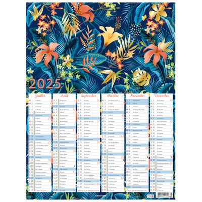 3664447193700-Calendrier Poster or - 6 mois par face - 21 x 26,5 cm - Oberthur--1