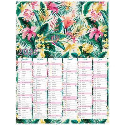3664447193717-Calendrier Poster or - 6 mois par face - 32 x 42 cm - Oberthur--0