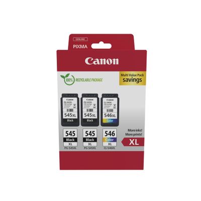 8714574680026-Canon PG-545XL/CL-546XL - Pack de 3 - noir x2, couleur (cyan, magenta, jaune) - cartouche d'encre origi--0