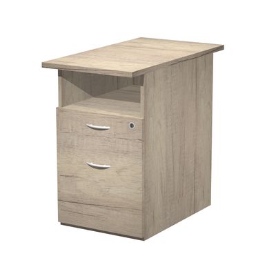 7331920004292-Caisson hauteur bureau Trend - L43xP80xH72 cm - 2 tiroirs + 1 niche - imitation chêne canadien--0