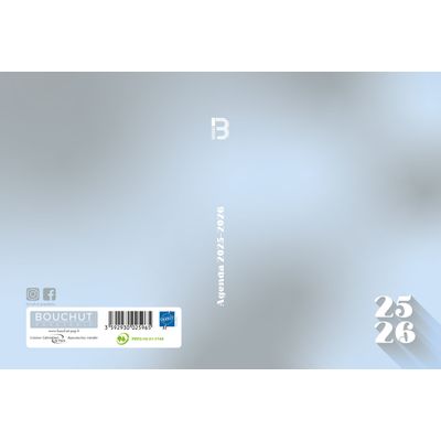 3592930025965-Agenda RDC reliure intégra année scolaire BOUCHUT "Gamme in the air" 12,5 x 17,5 cm coloris gris PEFC--1