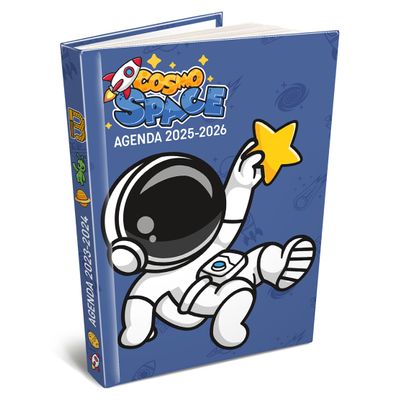 3592930026061-Agenda RDC reliure intégra BOUCHUT "Cosmo Space" 12,5 x 17,5 cm coloris bleu --0