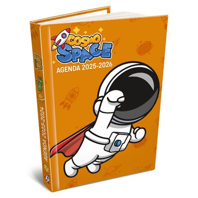 3592930026078-Agenda RDC reliure intégra BOUCHUT "Cosmo Space" 12,5 x 17,5 cm coloris jaune--0