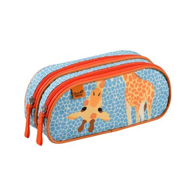 3371010520169-TROUSSE 2 COMPARTIMENTS Animascot par 8 - Girafe / Ours - 23x10x7 cm--0