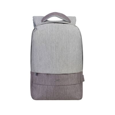 4260403579831-Sac à dos antivol Rivacase 7562 pour ordinateur portable 15,6" - Gris/Mocha avec port USB intégré - --0