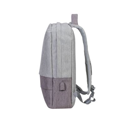 4260403579831-Sac à dos antivol Rivacase 7562 pour ordinateur portable 15,6" - Gris/Mocha avec port USB intégré - --1