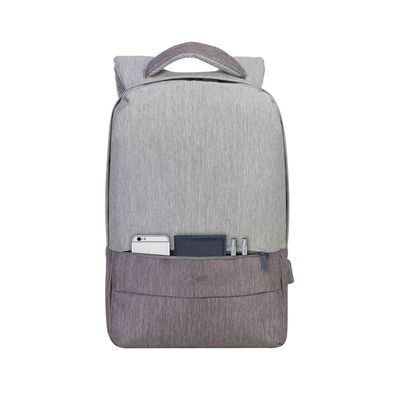 4260403579831-Sac à dos antivol Rivacase 7562 pour ordinateur portable 15,6" - Gris/Mocha avec port USB intégré - --5