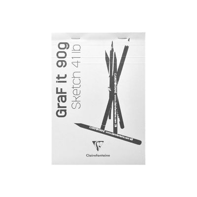 0000000004404-Clairefontaine Graf It - Carnet de croquis - 80 feuilles - A6 - 90 gr - blanc-Avant-3