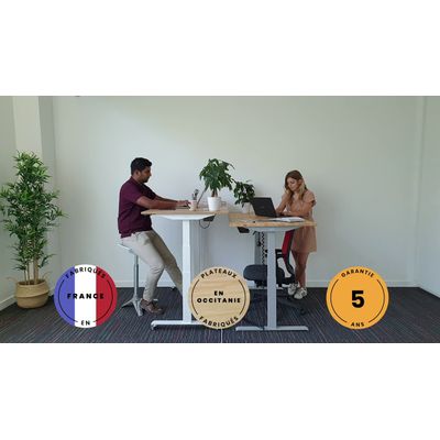 3760350282439-Bureau électrique UGO - L120x80cm - pieds gris - plateau blanc laqué-P_405156081_2-1