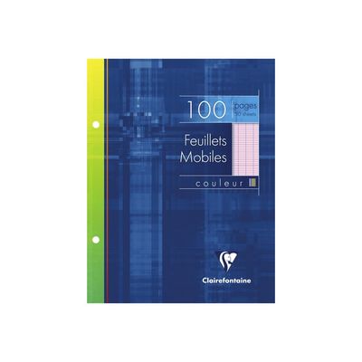 3329680134308-Clairefontaine - feuilles simples 17x22 cm - 100 pages - grands carreaux (Seyes) - perforées - ro-Avant-0