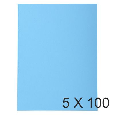 3288584201106-Exacompta Forever - 5 Paquets de 100 Chemises - 170 gr - bleu vif--0