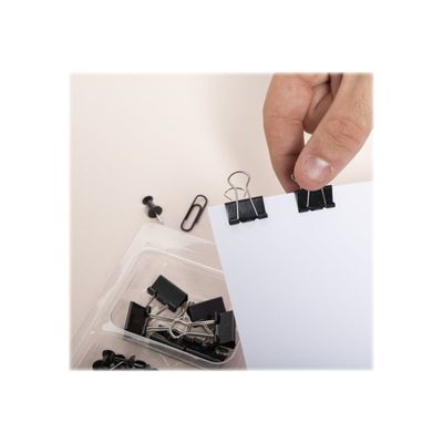 3130630148517-Exacompta Iderama - Kit de 58 attaches (pince-notes, trombones et punaises) - noir-Angle gauche-3