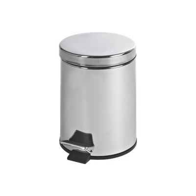 3700008512747-Techline - Poubelle à pédale inox 5L - couvercle basculant-Angle droit-0