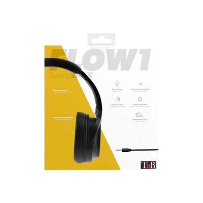 3303170105689-T'nB FLOW - casque filaire avec micro - noir-Arrière-4