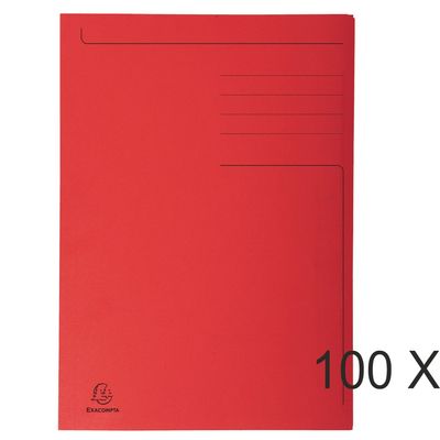 3130631448036-Exacompta Forever - 100 Chemises imprimées - 280 gr - rouge--0