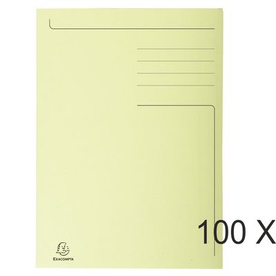 3130632448059-Exacompta Forever - 100 Chemises imprimées - 280 gr - jaune--0