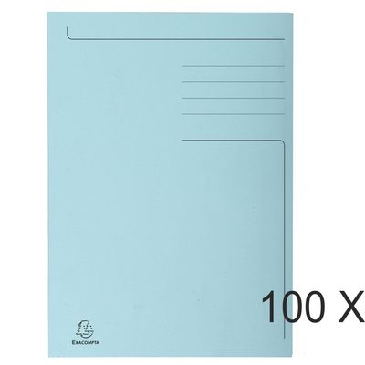 3130631448067-Exacompta Forever - 100 Chemises imprimées - 280 gr - bleu clair--0