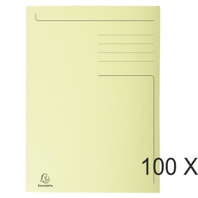 3130639449059-Exacompta Forever - 100 Chemises imprimées format folio - 280 gr - jaune--0