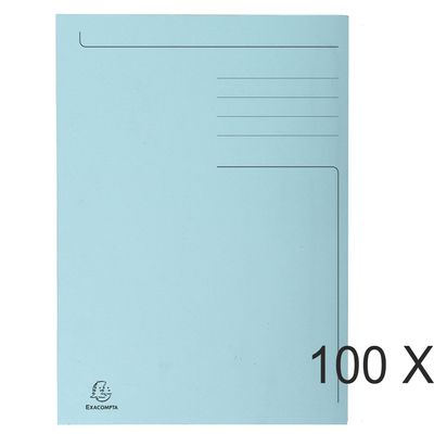 3130638449067-Exacompta Forever - 100 Chemises imprimées format folio - 280 gr - bleu clair--0