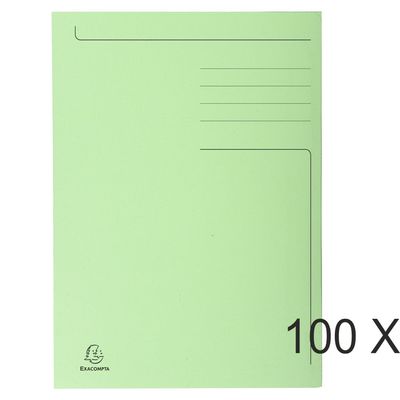 3130632449131-Exacompta Forever - 100 Chemises imprimées format folio - 280 gr - vert pré--0