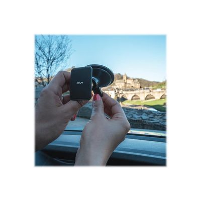 3536403376253-PNY - Support de voiture magnétique pour smartphone avec fixation à ventouse - noir-Angle droit-2