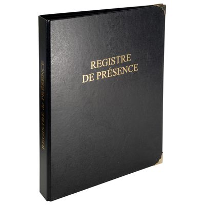 3157406749754-Exacompta - Reliure registre Présence - 32 x 26 cm - 4 anneaux avec recharge 50 feuillets--1