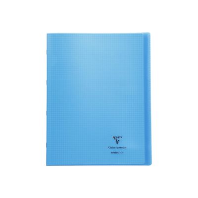 3037929846027-Clairefontaine Koverbook - Cahier polypro 24 x 32 cm - 48 pages - petits carreaux (5x5 mm) - bleu -Avant-0