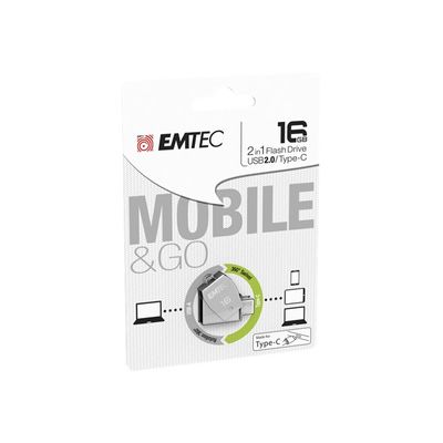 3126170159144-Emtec Mobile & Go T250C type-C - clé USB 16 Go - USB 2.0-Angle gauche-1