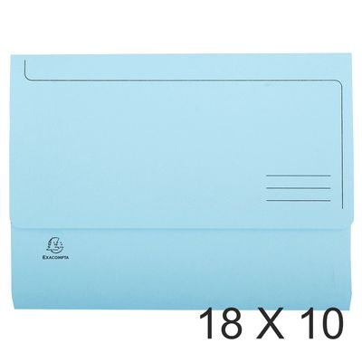 3130632479725-Exacompta Super 210 - 18 Paquets de 10 Chemises poche - bleu clair--0