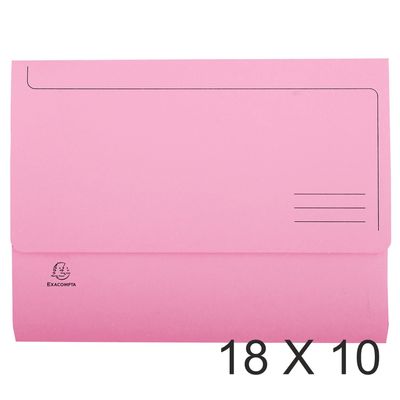 3130632479787-Exacompta Super 210 - 18 Paquets de 10 Chemises poche - rose--0