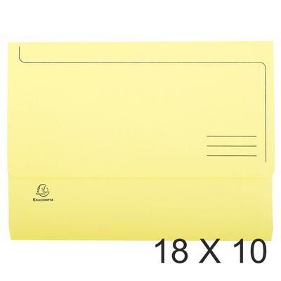 3130632479794-Exacompta Super 210 - 18 Paquets de 10 Chemises poche - jaune canari--0