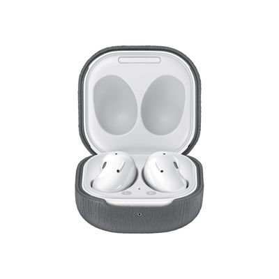 8806092087217-Samsung Leather Cover EF-VR180 - étui en cuir pour Galaxy Buds Live, Buds Pro - gris-Avant-2