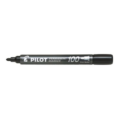 4902505511097-Pilot 100 - Marqueur permanent - pointe ogive - noir-Angle gauche-0