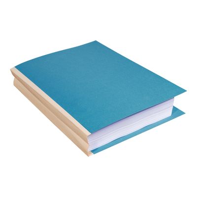 3288587701108-Exacompta Forever - 10 Paquets de 25 Chemises dos toilé - 320 gr - bleu vif-Angle gauche-2