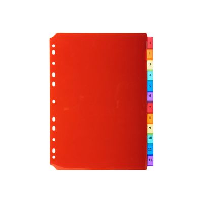 3130630039129-Exacompta - Intercalaire personnalisable 12 positions - A4 - polypropylène coloré-Avant-1