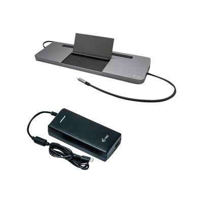 8595611703874-i-Tec - Station d'accueil - USB-C / Thunderbolt 3 - VGA, HDMI, DP - GigE - avec chargeur universel i-T-Angle droit-0