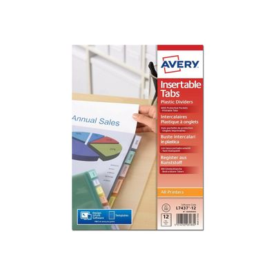 5014702031830-Avery - Pochette intercalaire 12 positions - A4 Maxi - polypropylène-Avant-1