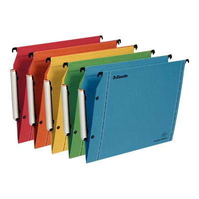 5902812499599-Esselte VisioPlus - 10 Dossiers suspendus pour armoires - coloris assortis - fond V-Angle gauche-0