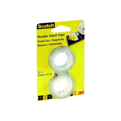 4001895259692-Scotch - Lot de 2 rubans adhésifs double face - 12 mm x 6,3 m - transparent-Angle gauche-1
