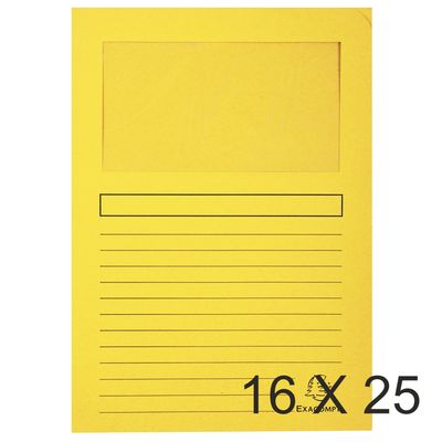 3130632502591-Exacompta Forever - 16 Paquets de 25 Chemises à fenêtre - 120 gr - jaune--0