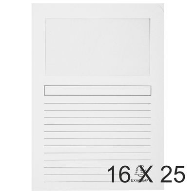 3130632502706-Exacompta Forever - 16 Paquets de 25 Chemises à fenêtre - 120 gr - blanc--0