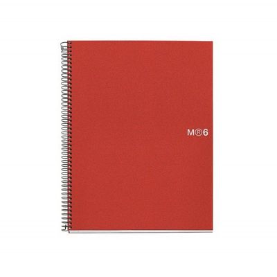 8422593028285-Miquelrius The Original - Cahier de notes - reliure à spirale - A5 - 150 feuilles / 300 pages - petits carreaux - 2 trous - rouge - po--0