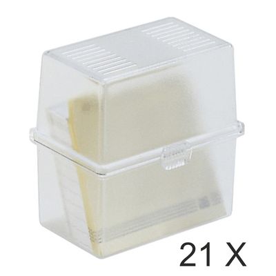 9002493041950-Exacompta Memo-Box - 21 Boîtes à fiches - A8 - pour 100 cartes - cristal--0