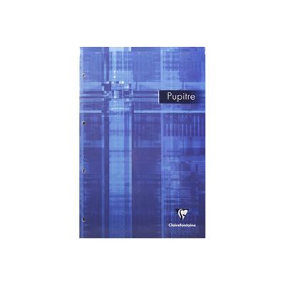 3329680661354-Clairefontaine - Bloc notes Pupitre - A4 - 160 pages - réglé avec marges - perforé-Avant-2