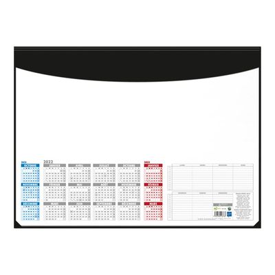3592930025095-Bouchut Quadri Pratic - Sous-main avec calendrier 2021-2023 - 40,5 x 55 cm - noir-Avant-0