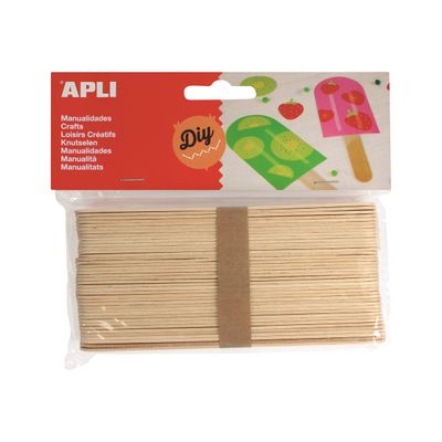 8410782132684-Apli - 40 bâtons de bois - naturel-Avant-0