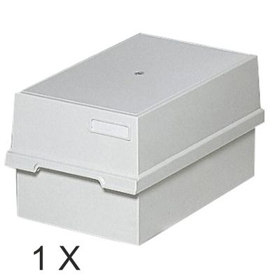 9002493055797-Exacompta - Boîte à fiches avec 2 intercalaires - A4 - pour 1200 cartes - gris lumière--0