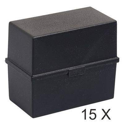 9002493042049-Exacompta - 15 Boîtes à fiches - A5 - pour 200 cartes - noir--0