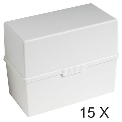 9002493042056-Exacompta - 15 Boîtes à fiches - A5 - pour 200 cartes - gris lumière--0